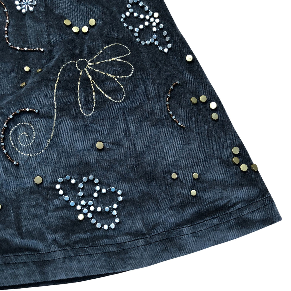 Embellished Bird Design Black Mini Skirt Size 4
