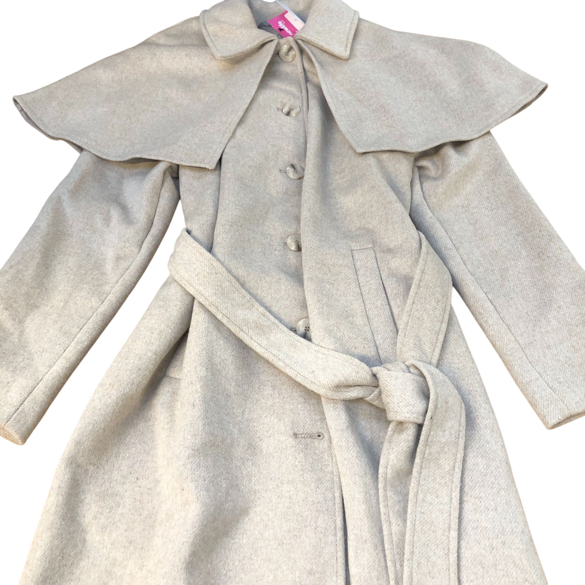 River Island Wool Blend Beige Trench Coat Women's With Belted Detail