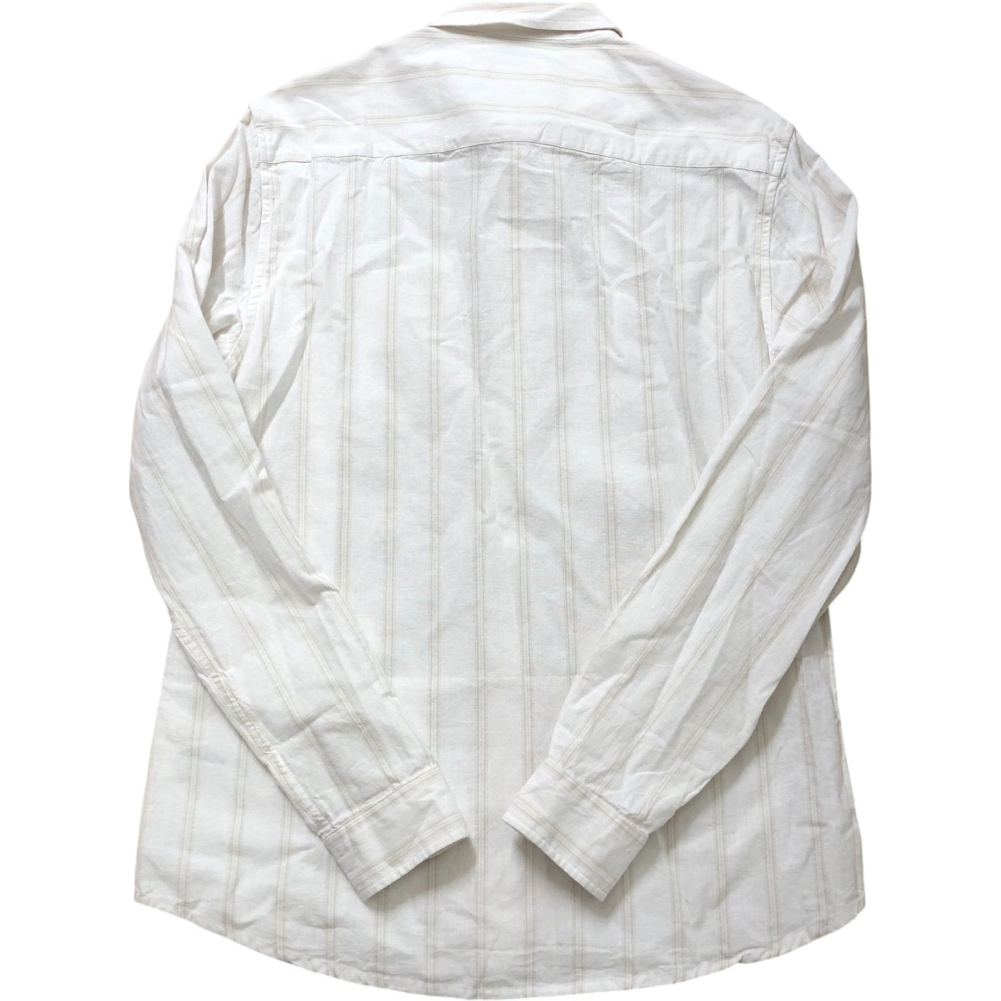 River Island Mens Casual Shirt White Striped Long Sleeve Size S