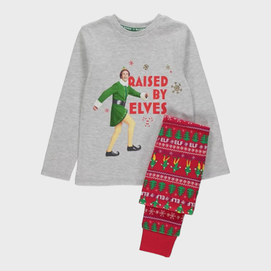 Grey and Red Elf Raised By Elves PJ Set