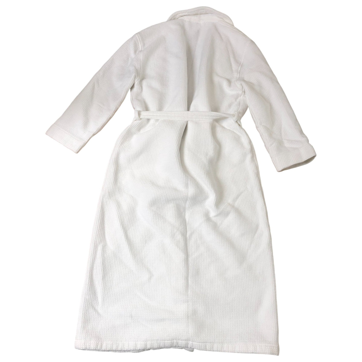 White Waffle Robe Soft 100% Organic Cotton Bathrobe With Belt M