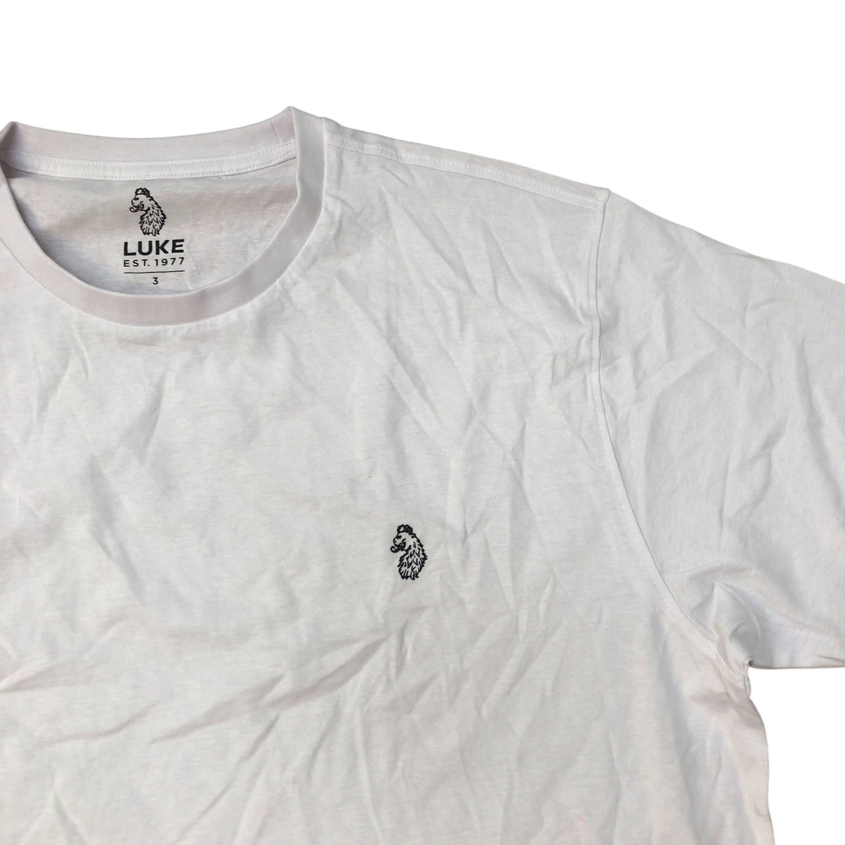 Luke T-Shirt Men's Casual White Short Sleeve With Logo XL