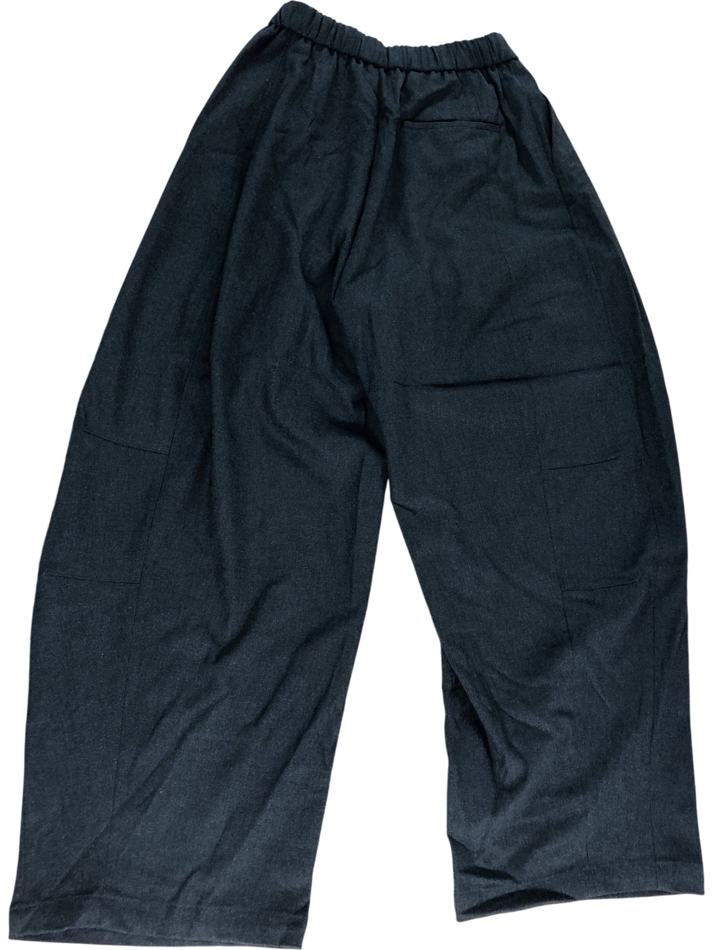 Lieu Homme Size 1 M Women's Trousers Grey Rayon Polyester Relaxed Fit