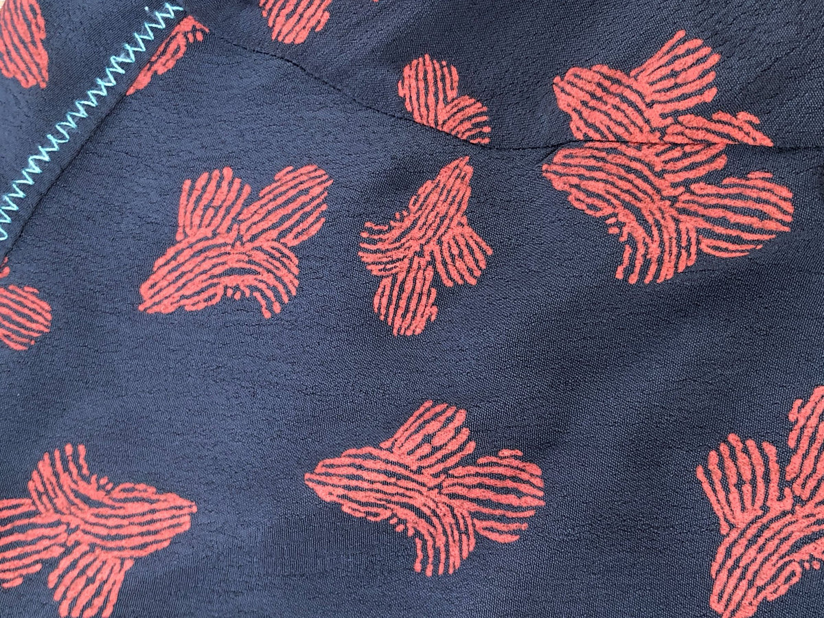 Long Sleeved Shirt UK Size 10 Women's Red Patterned Viscose Top