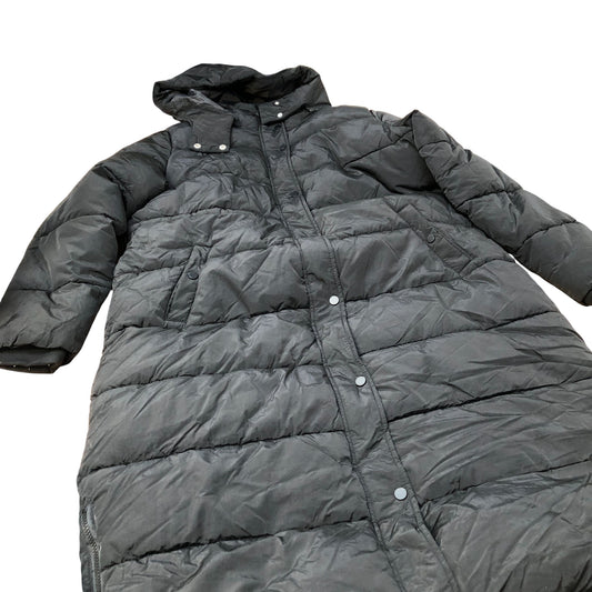 Puffer Jacket UK20 Women's Long Black Hooded Lightweight Outerwear