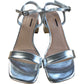 Silver Block Heel Sandals Size 6