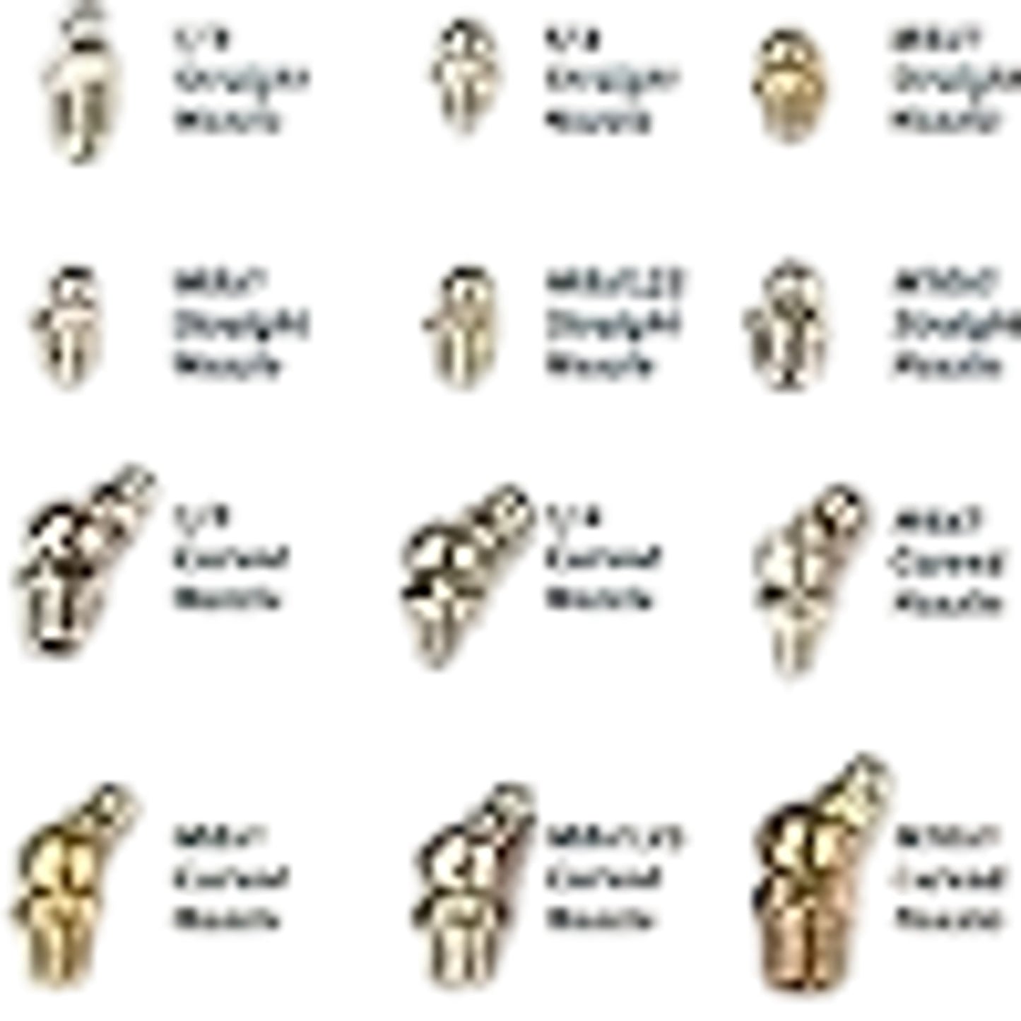 130Pcs Hydraulic Grease Fittings Assortment Kit Metric Threaded Connectors