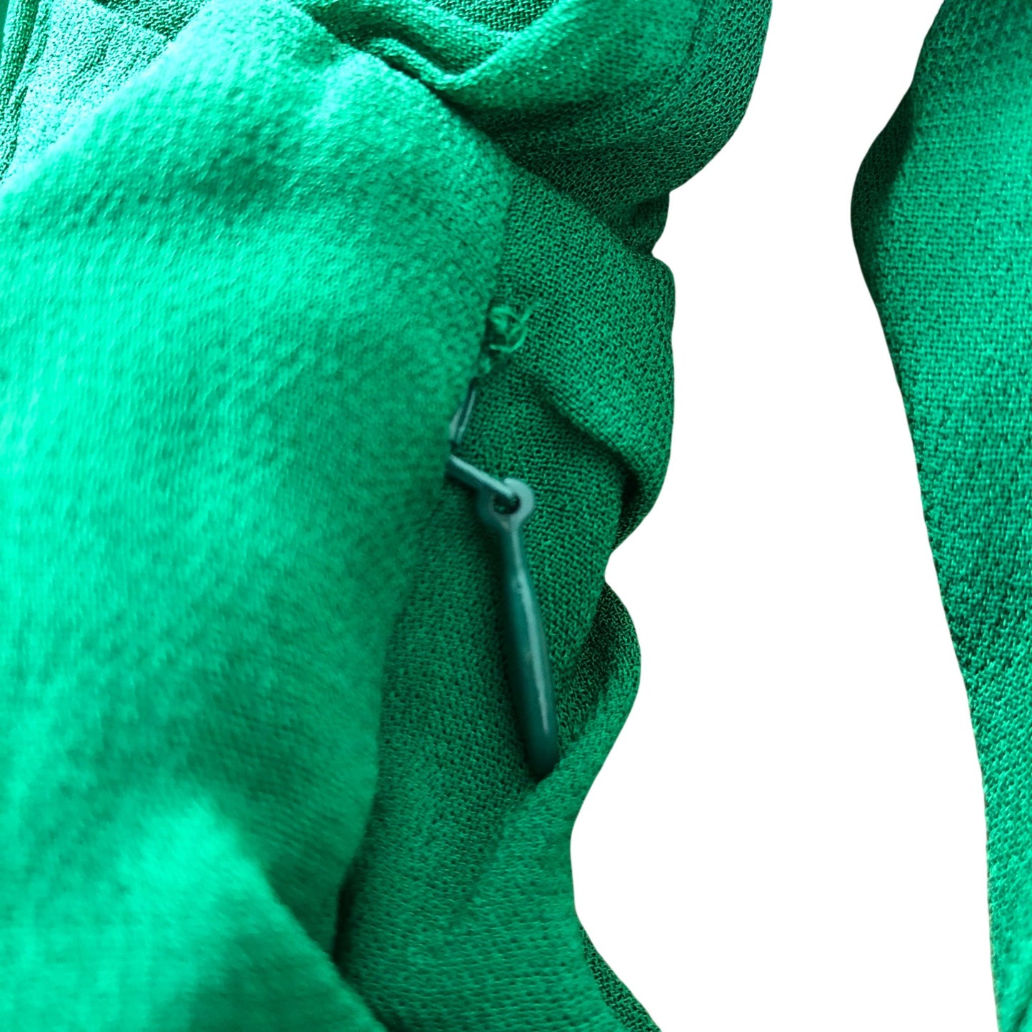 Branded Green Ruched Mini Dress - Size 16