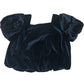 Black Velvet Sweetheart Neck Kids Top 9 Years