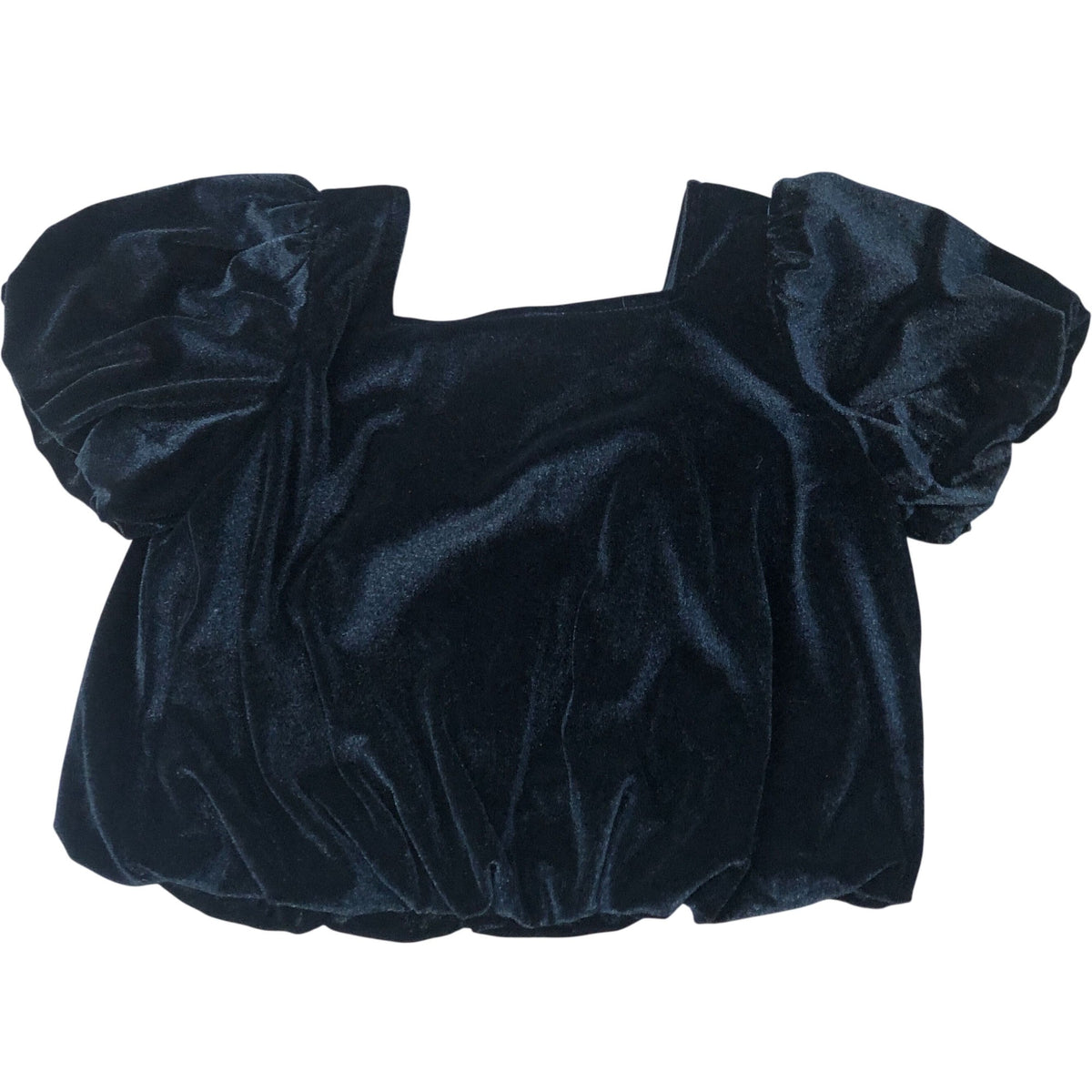 Black Velvet Sweetheart Neck Kids Top 9 Years