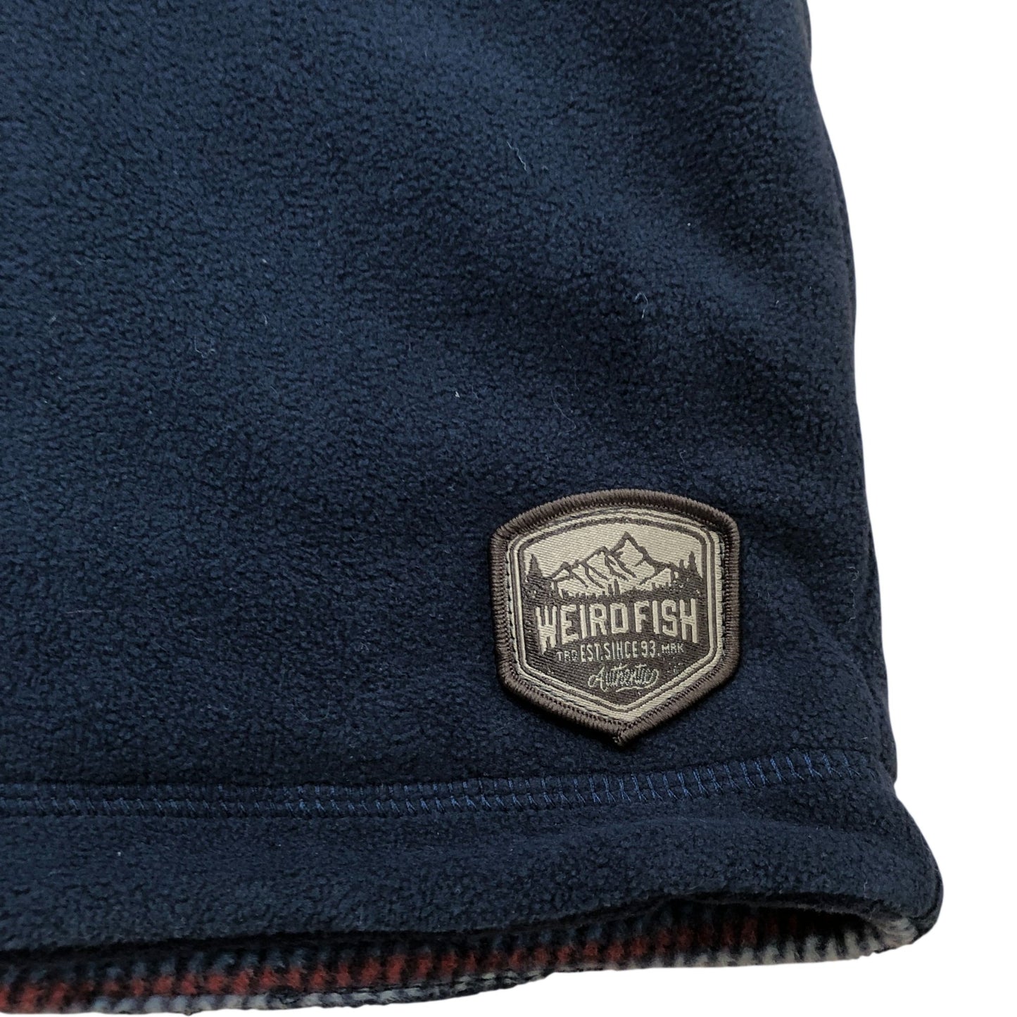 Weird Fish Reversable Gaiter Neck Warmer Navy Blue and Striped Fleece