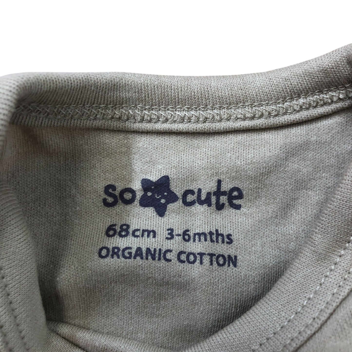 So Cute Baby Onesie & Romper Set 3-6 Months Organic Cotton Beige White