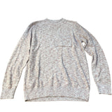 Sweater Knit Top Long Sleeve Crew Neck Pocket Popcorn Small
