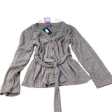 River Island Cardigan Women's Ribbed Button Fastening Belted Long Sleeve Top