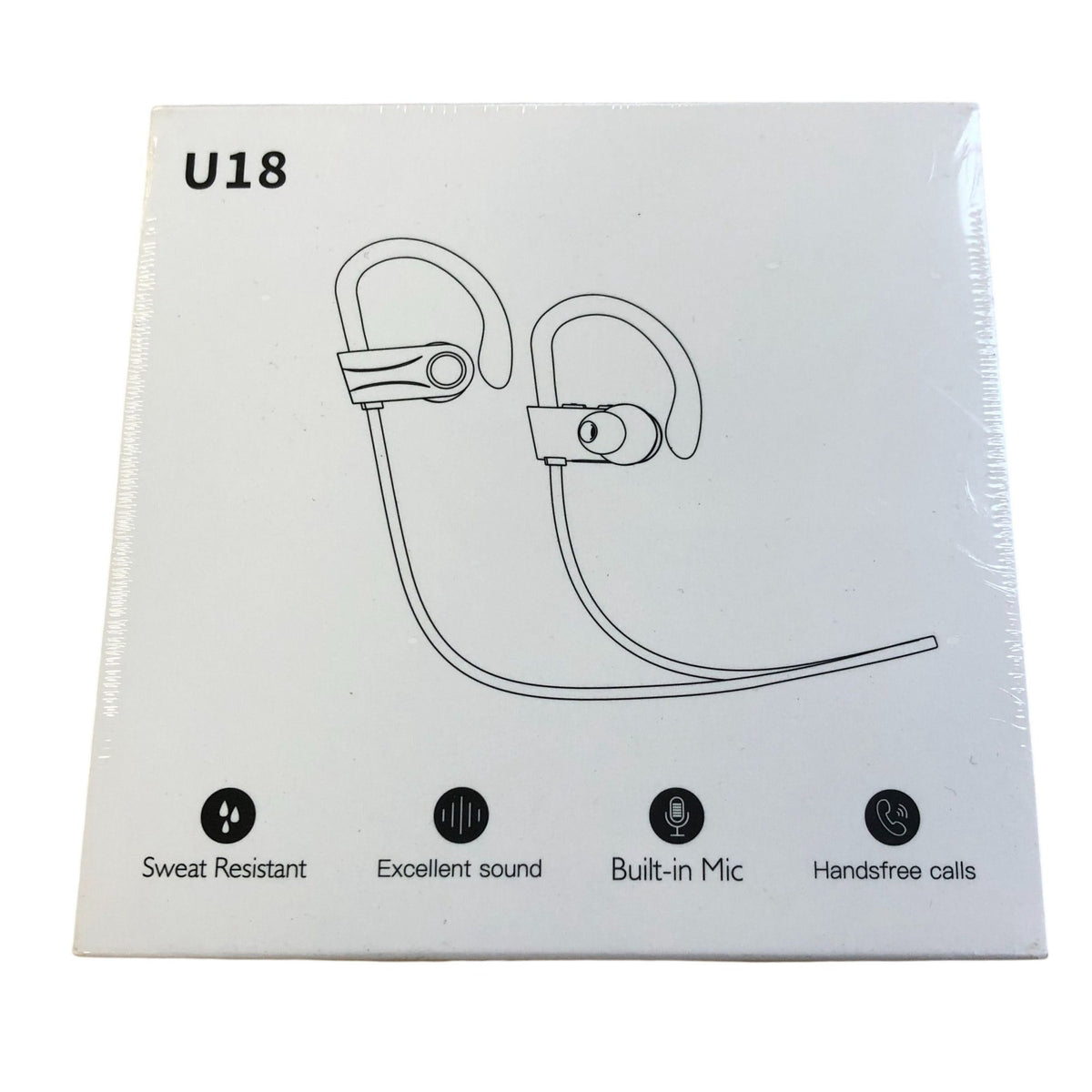 U18 Bluetooth Sports Earbuds Sweat Resistant Built In Mic Handsfree Calls