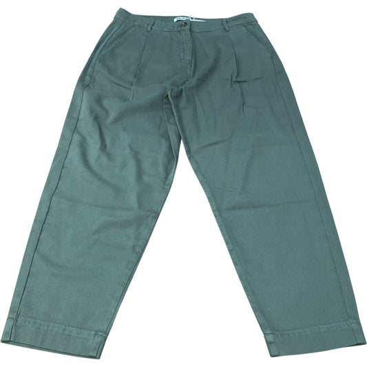 Baukjen Trousers UK14 Women's Green Organic Cotton High Waist Casual Fit