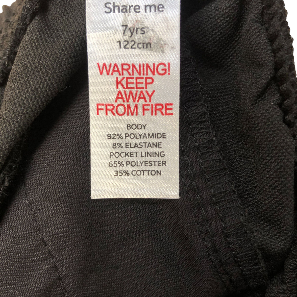 Cargo Trousers Age 7 Bungee Cord Black Lightweight Joggers