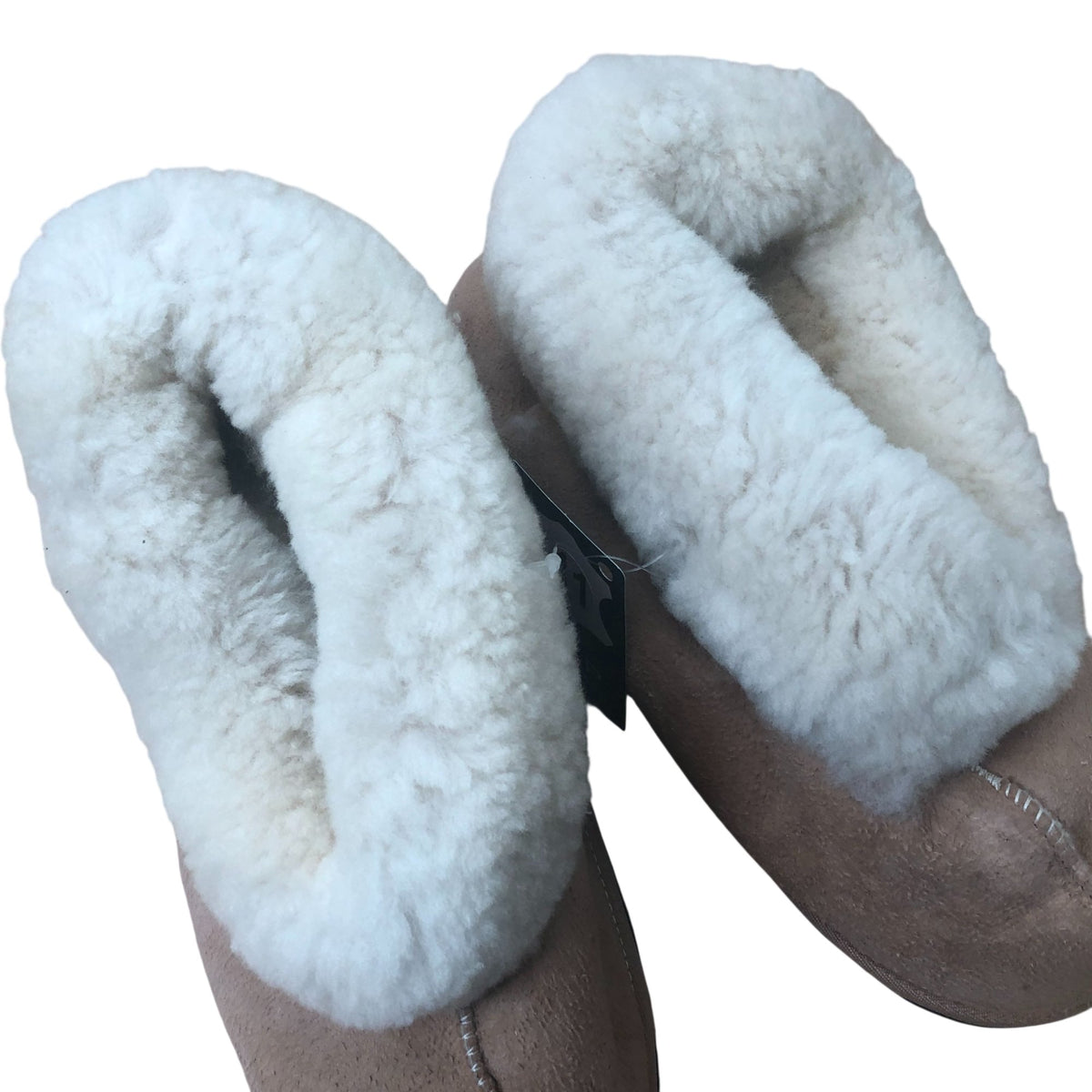 JCP Leathers Womens Genuine Sheepskin Slippers Tan Warm Cozy Shoes