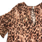 River Island UK12 Women's Viscose Blouse Animal Print Beaded Short Sleeve Top