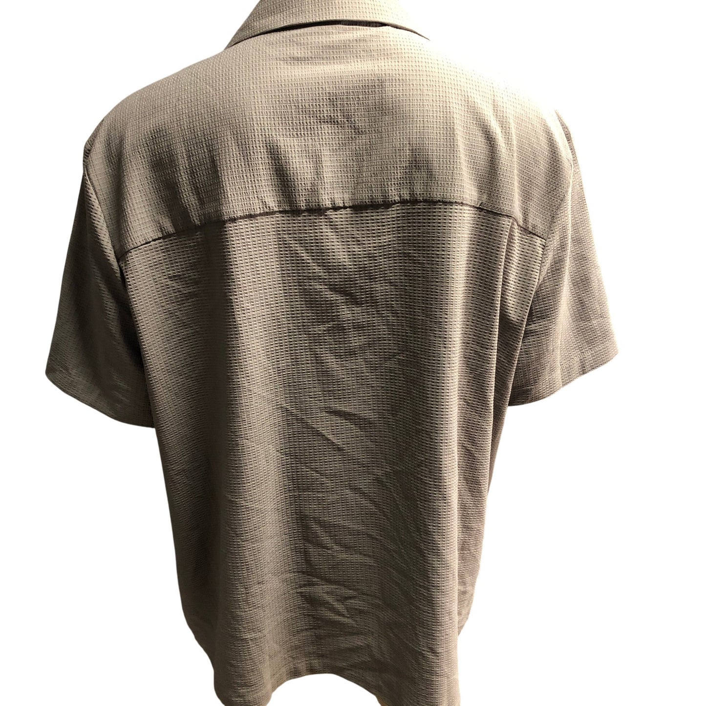 River Island Button Up Shirt Men's Short Sleeve Check Pattern Size XXL Grey