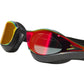 SWIMMER Racing Goggles Anti Fog UV Protection Adjustable Strap Black Red