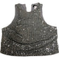 Sequin Crop Top Women's Silver Sleeveless Party Top UK14