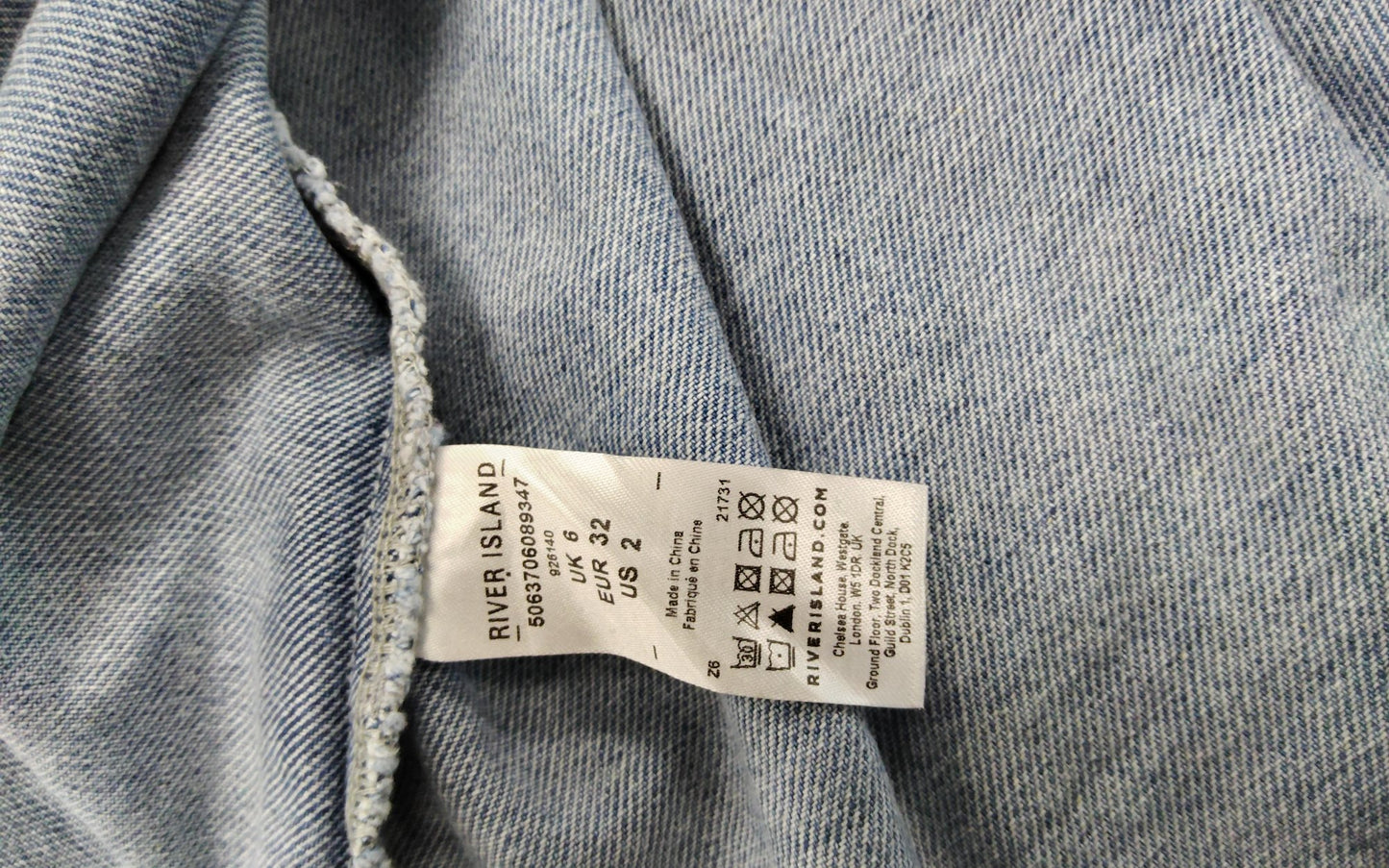 River Island Denim Dress UK6 Women's Sleeveless Pleated Summer Style