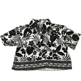 River Island Short Sleeve Tropical Shirt 100% Lyocell Black Floral Print 6 Years