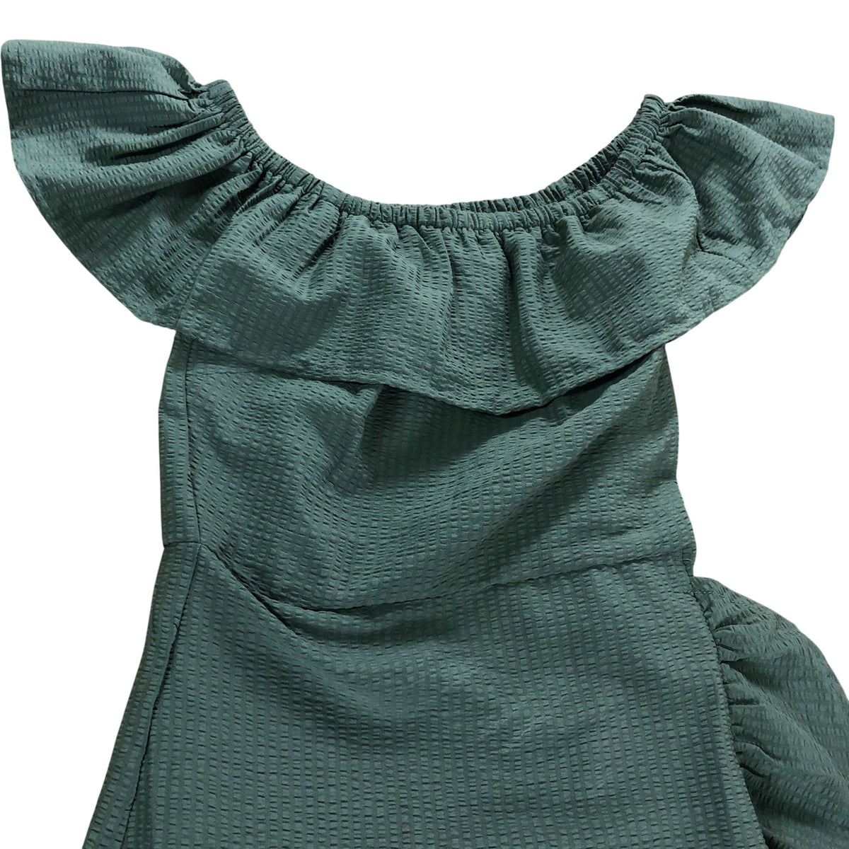 River Island Green Ruffle Hem Dress Women's Size 6