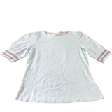 White Puff Sleeve Smock Cuff T-Shirt - Size 10