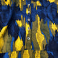 Viscose Dress UK Women's Long Sleeve Tiered Blue Yellow Print Size 12