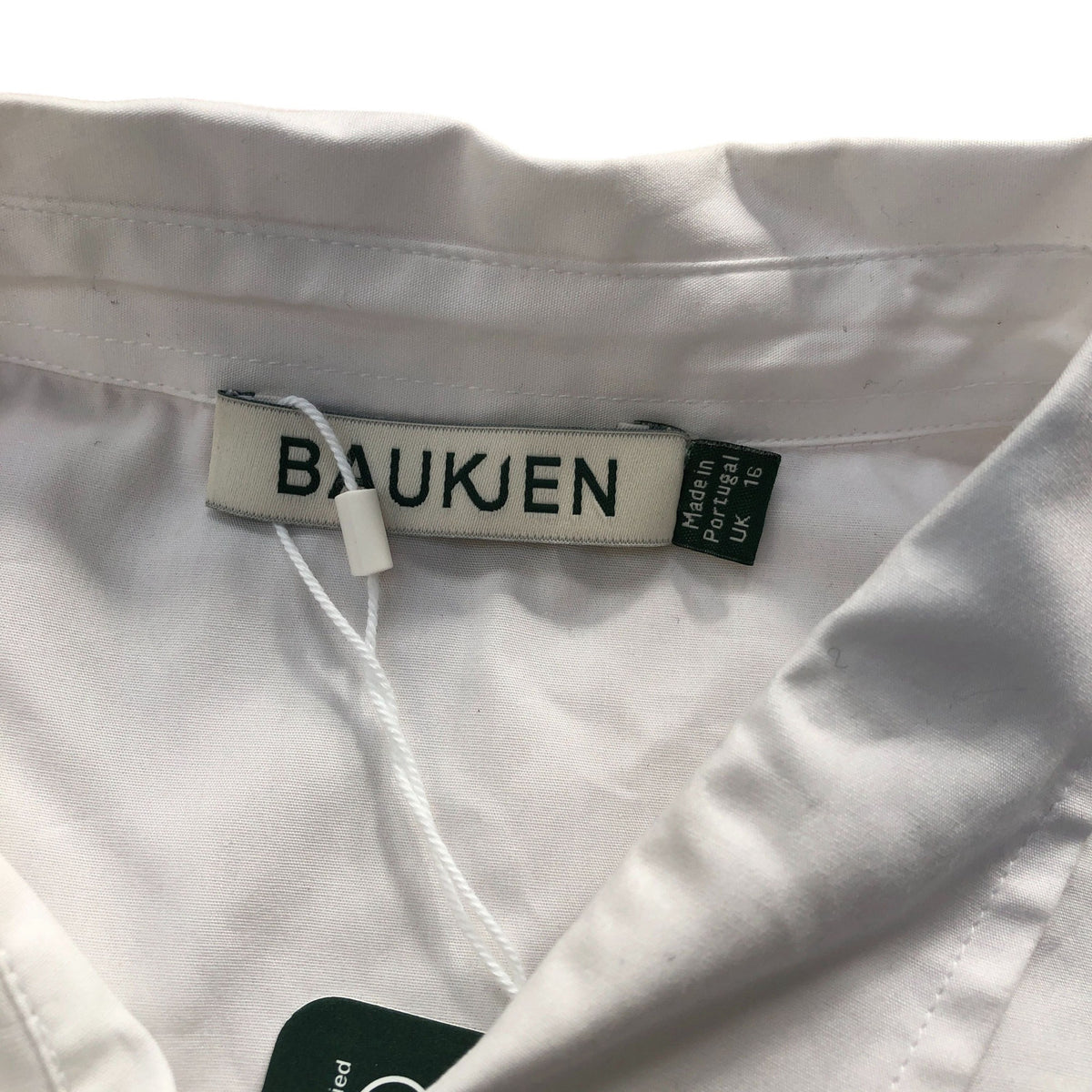 Baukjen Corey Organic Cotton Cropped Shirt Pure White Size 16