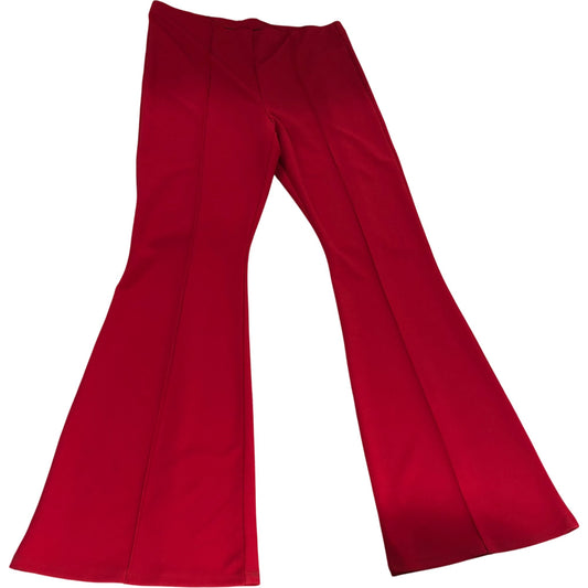 River Island Flared Trousers Red Women's Stylish Wide Leg High Waist Size 10