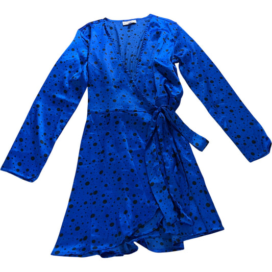 Dancing Leopard Blue Polka Dot Wrap Dress - Size 12