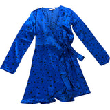 Dancing Leopard Blue Polka Dot Wrap Dress - Size 12