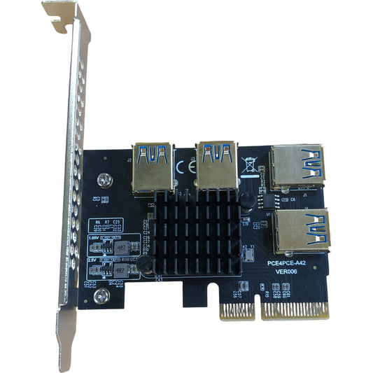 PCIe 1 To 4 Riser Card For Ethereum Bitcoin Mining PCE4PCE-A2
