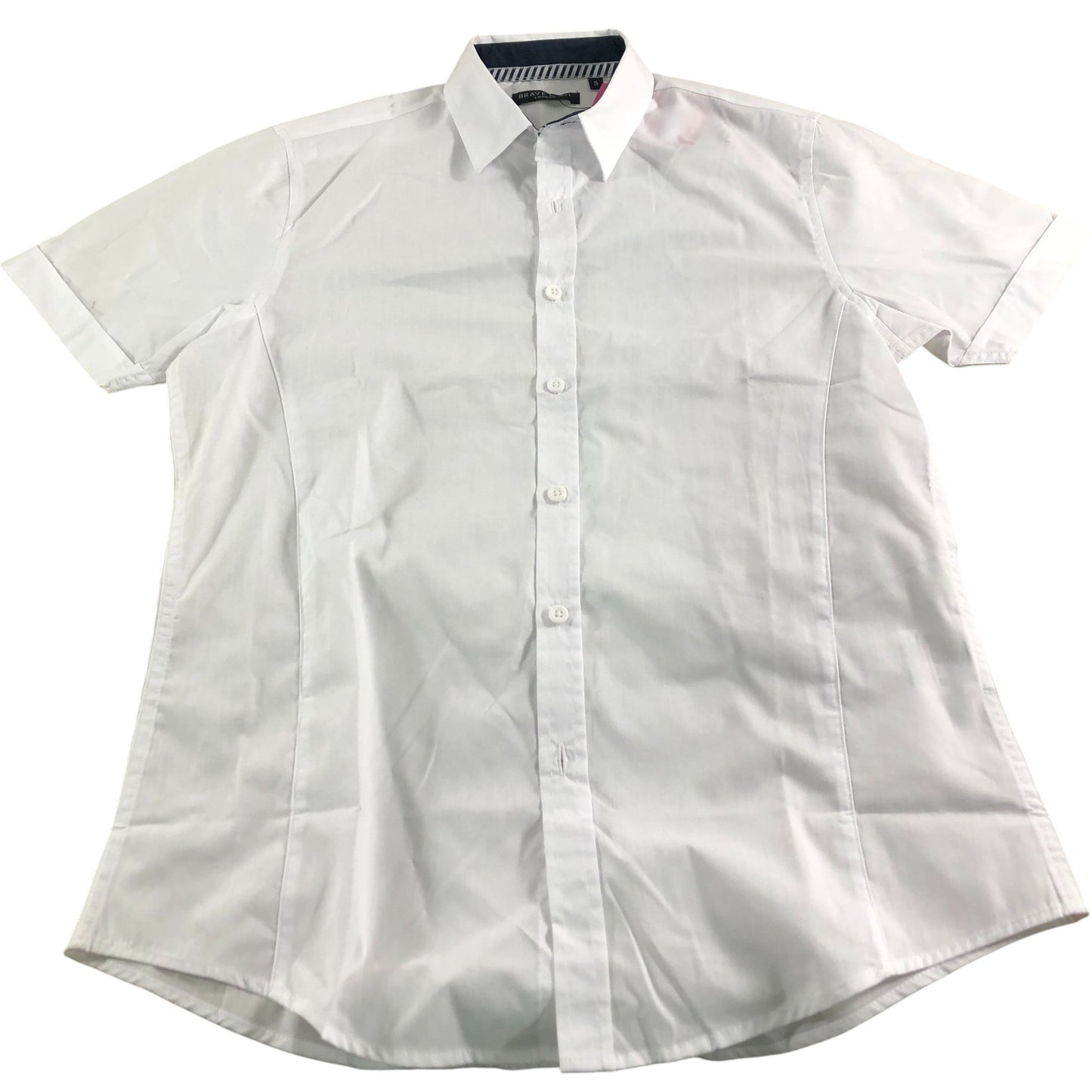 Brave Soul Short Sleeve Shirt Men's White Button Up Cotton Blend Small