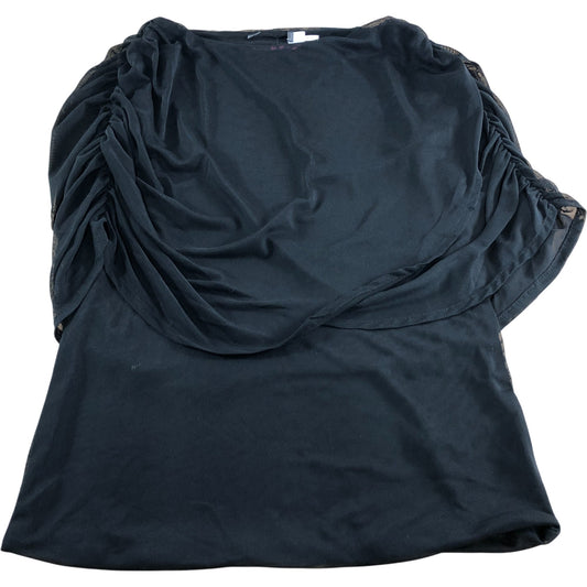 Branded Black Mesh Cape Top - Size Small