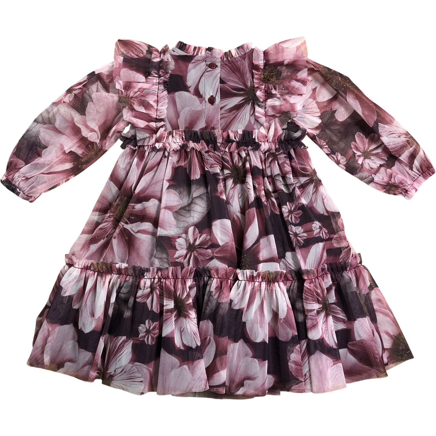 Branded Floral Dress 9-12M Baby Girls Long Sleeve Pink Flowy
