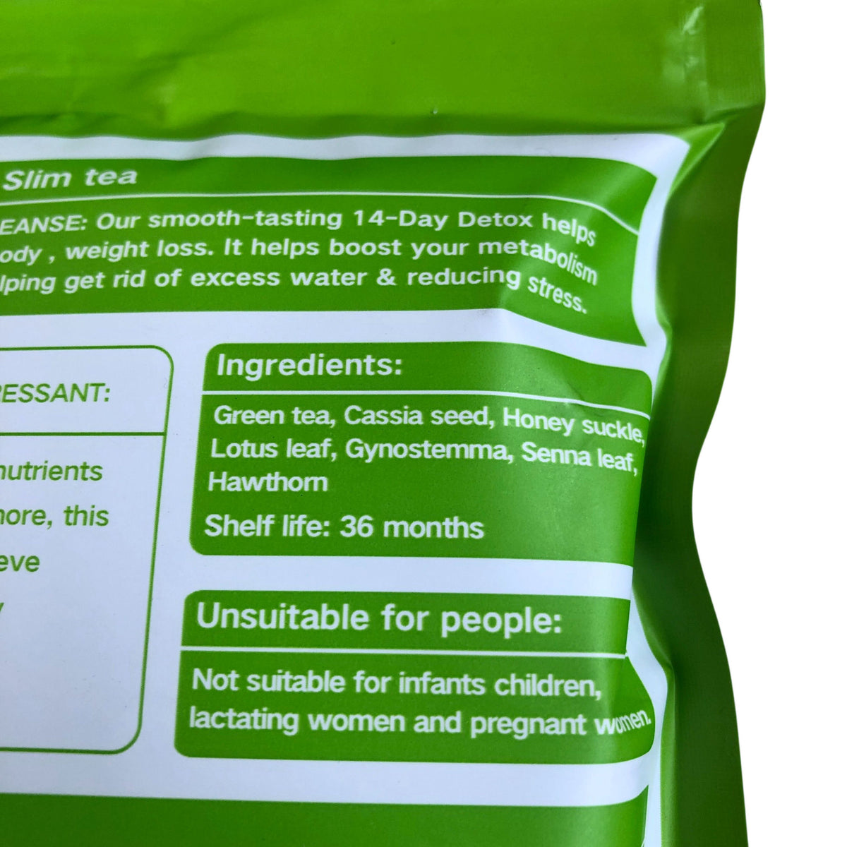 14 Day Detox Slim Tea Weight Loss 14 Tea Bags Herbal Natural Blend