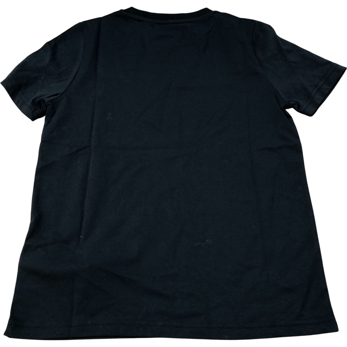 T-Shirt Black Cotton Polyester Crew Neck Men's Size 9-10 Years