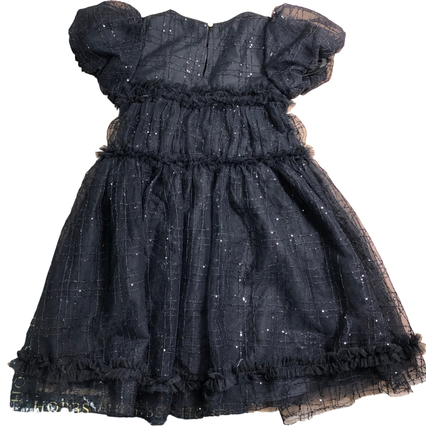 Angel & Rocket Black Sequin Dress Size 6Y Puff Sleeve Formal Occasion Party Wear
