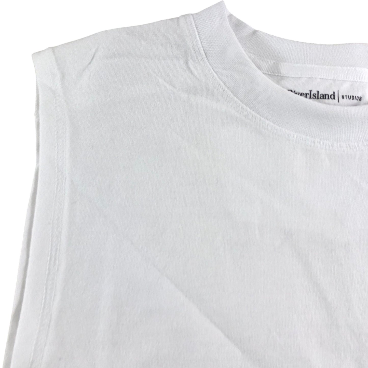 River Island Sleeveless T-Shirt Size S Men's Casual White Cotton Top
