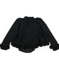 River Island Black Ruffled Blouse Size 12 Women's Long Sleeve Top 100% Polyester