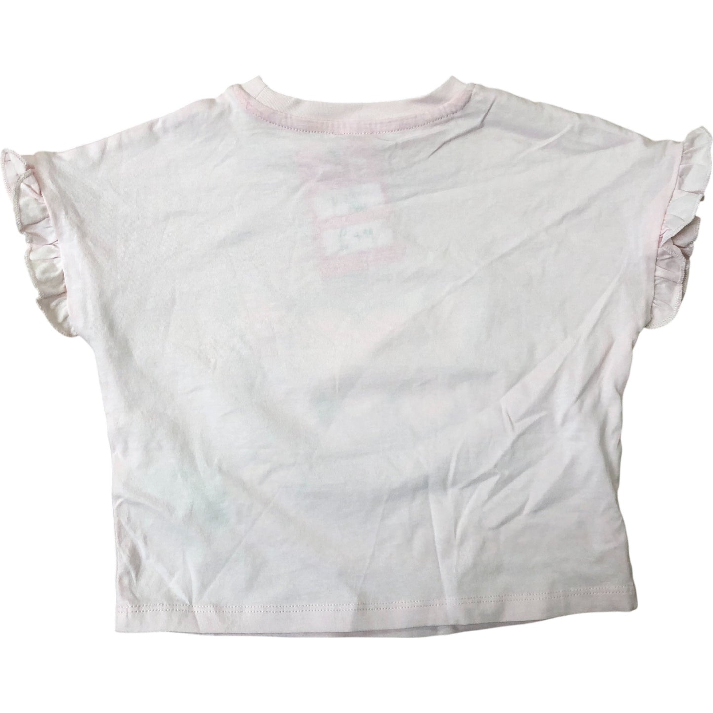River Island Princess T-Shirt Girl's Size 3-4 Years Pink Ruffle Sleeve