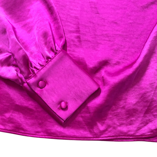 River Island Cowl Neck Women's Satin Pink Long Sleeve Blouse Size 10