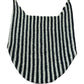 Macrame Sling Striped Shoulder Bag Women's Casual Tote Bag Black Cream