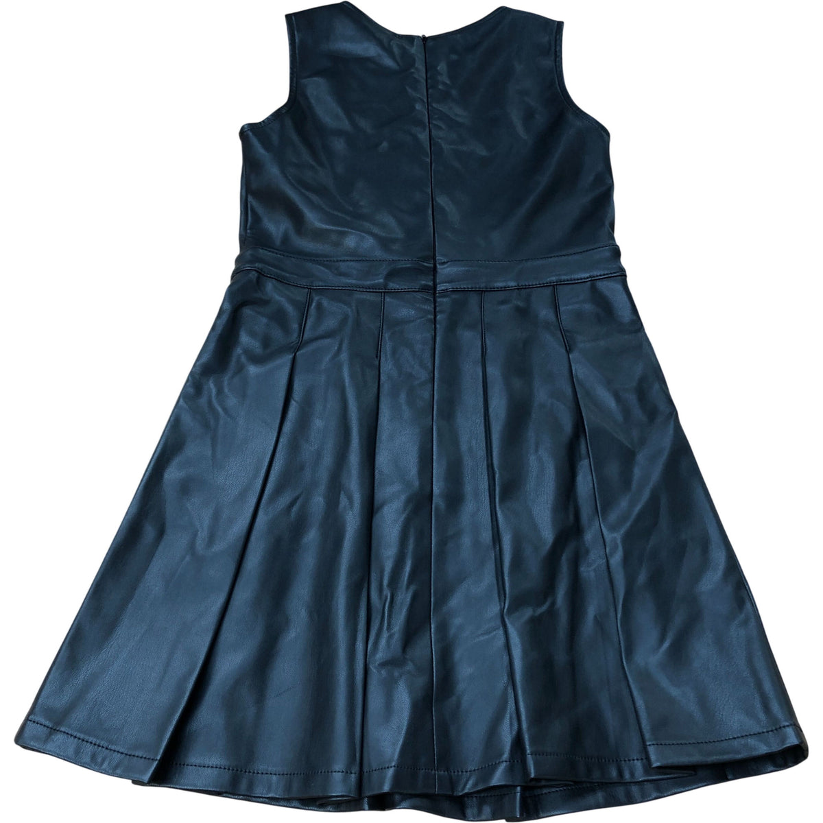 River Island Sleeveless A Line Dress 8 Years Girls Black Faux Leather