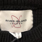 River Island Men's Black Waffle Knit Jumper Size S