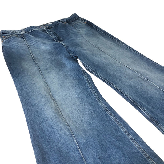 Branded Wide Leg Jeans UK18 Women's Blue Denim Flared Trousers Casual Fit